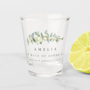Verre A Shot Cadeau de mariage personnalisé au snowberry et euc