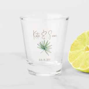 Verre A Shot Cadeau de mariage personnalisé de verdure tropical
