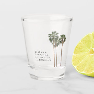 Verre A Shot Cadeau de mariage personnalisé palmiers rétro dése