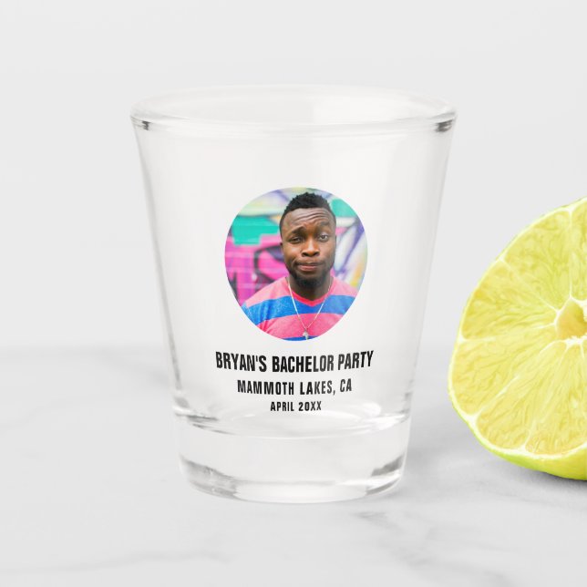 Verre A Shot Cadeau de soirée d'enterrement de vie de garçon Ph (Devant)