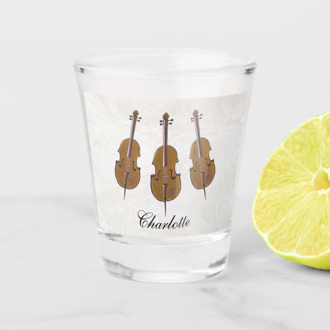 Verre A Shot Cadeau de violoncelle personnalisé (Devant)
