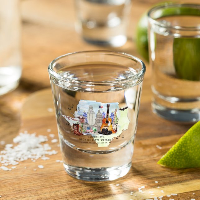 Verre A Shot Cadeau de weekend de Bachelorette | Austin, Texas (Créateur téléchargé)