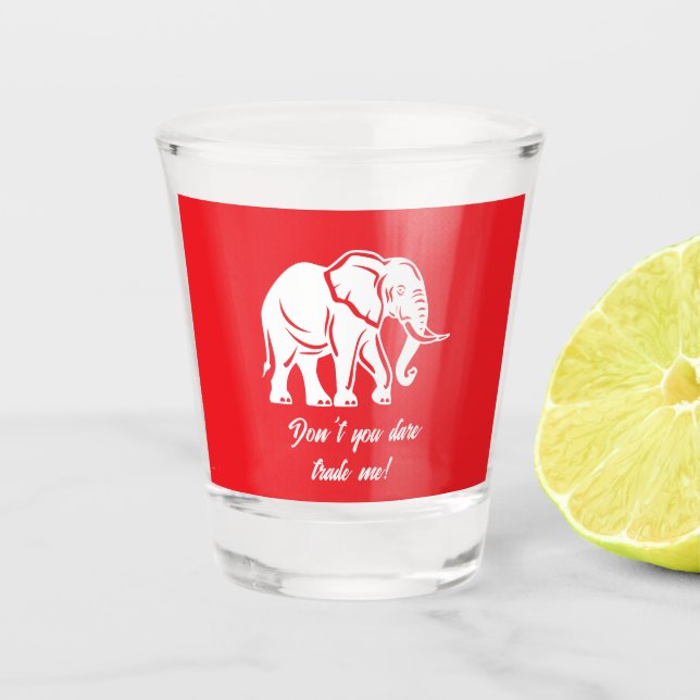 Verre A Shot Cadeau Farceur Eléphant Blanc (Devant)