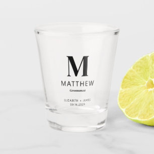 Verre A Shot Cadeau Personnalisé Minimaliste Monogramme pour Ga