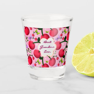 Verre A Shot Cadeau personnalisé motif cerisier floral rose vif