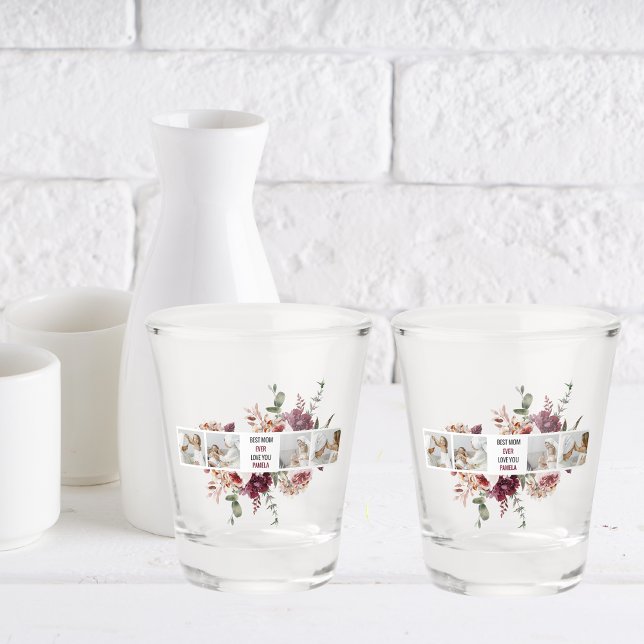 Verre A Shot Cadeau photo de collage moderne Fleurs de photos B (Créateur téléchargé)