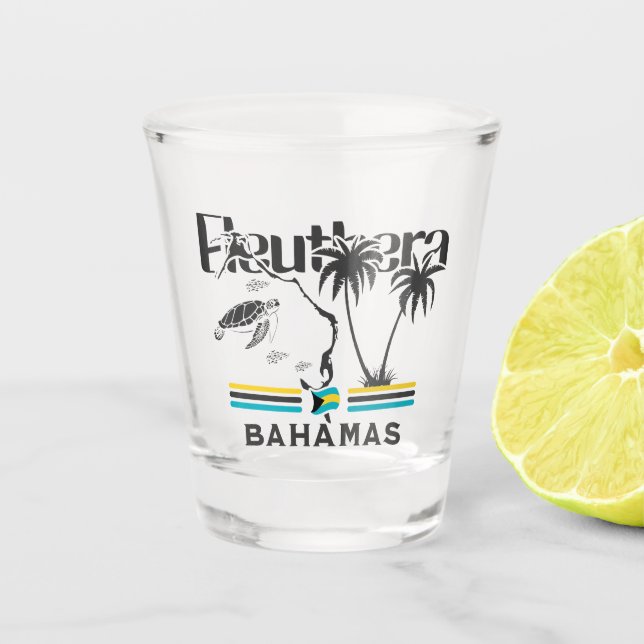 Verre A Shot Cadeau souvenir Bahamas : Eleuthera Bahamas Drapea (Devant)