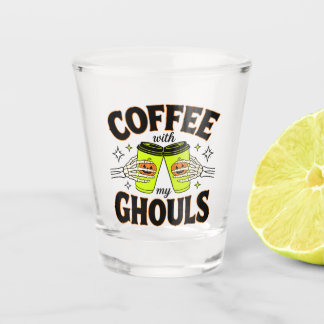 Verre A Shot Café avec mes revenants Drôle de café Halloween po