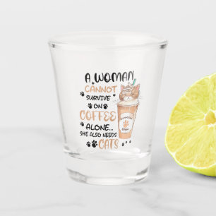 Verre A Shot Café & Chats - Cute Kawaii Art