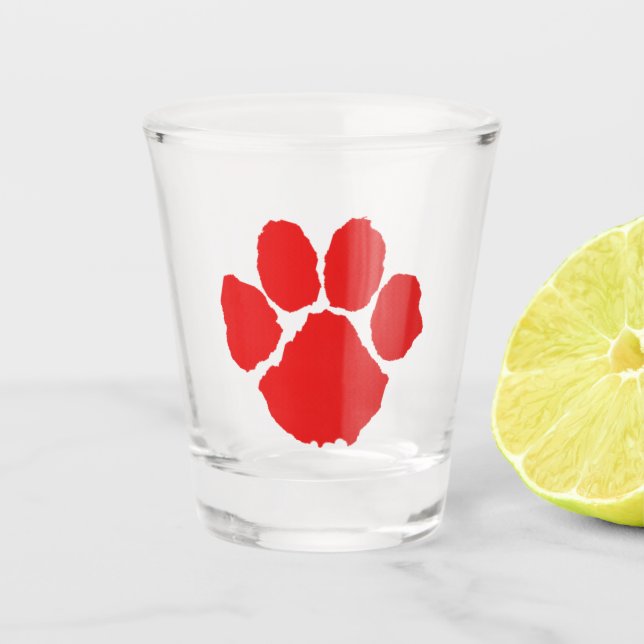 Verre A Shot Café Paw Rouge (Devant)