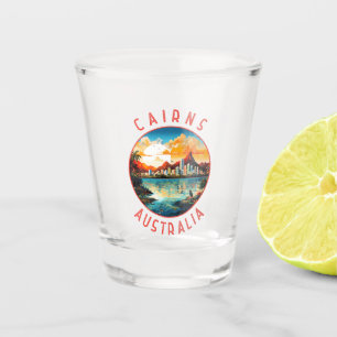 Verre A Shot Cairns Australia Retro Cercle en détresse
