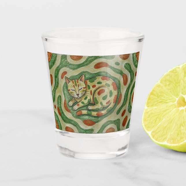 Verre A Shot Calico Cat Camouflage Abstract Pattern (Devant)