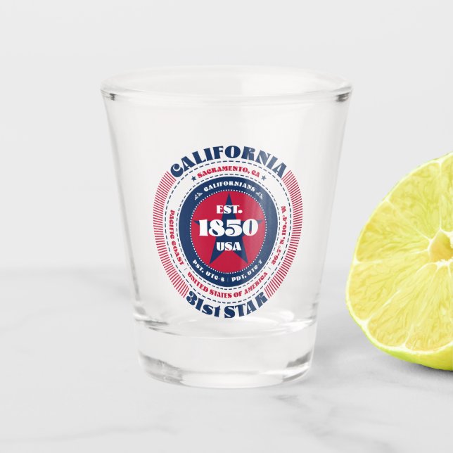 Verre A Shot California 31st Star Patriotic Shot glass (Devant)