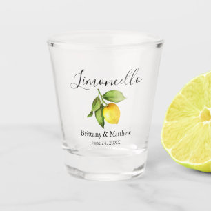 Verre A Shot Calligraphie Limoncello Aquarelle Citron Mariage