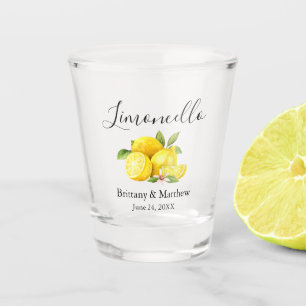 Verre A Shot Calligraphie Limoncello Watercolor Lemons Mariage