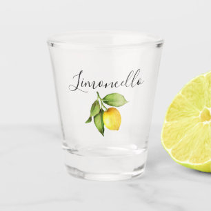 Verre A Shot Calligraphie moderne Limoncello Aquarelle Citron