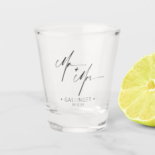 Verre A Shot Calligraphie moderne M. & Mme Black ID1025