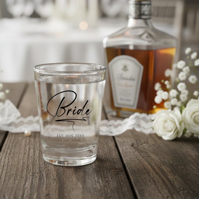 Verre A Shot Calligraphie Moderne Mariée ID1025 (Créateur téléchargé)