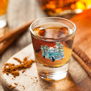 Verre A Shot Camionnette de Ferme Rustique Noël Monogramme