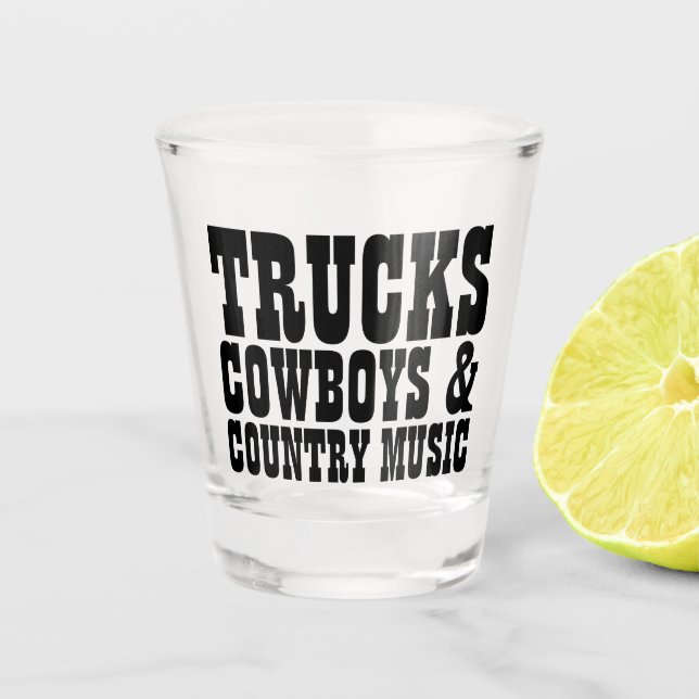 Verre A Shot Camions Cowboys Country Music (Devant)
