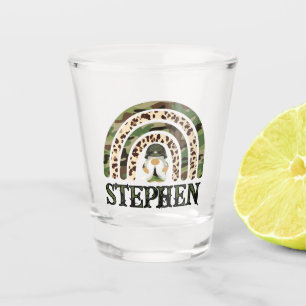 Verre A Shot Camouflage personnalisé Rainbow Design