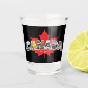 Verre A Shot "Canada Est. 1867" Avec Graphique Feuille D'Érable