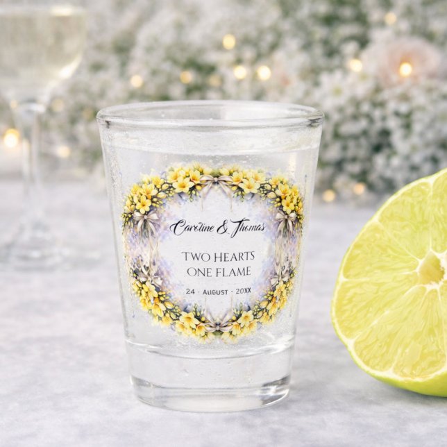 Verre A Shot Canary Yellow Romantic Freesia  Floral Wedding (Créateur téléchargé)