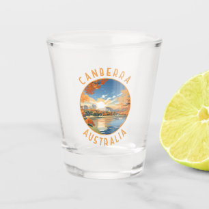 Verre A Shot Canberra Australie Cercle en détresse rétro