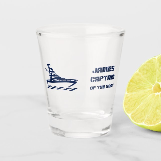 Verre A Shot Capitaine du Bateau (personnalisable) (Devant)