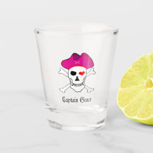 Verre A Shot Capitaine Grace & Pirates Drapeau, Crâne / Boisso