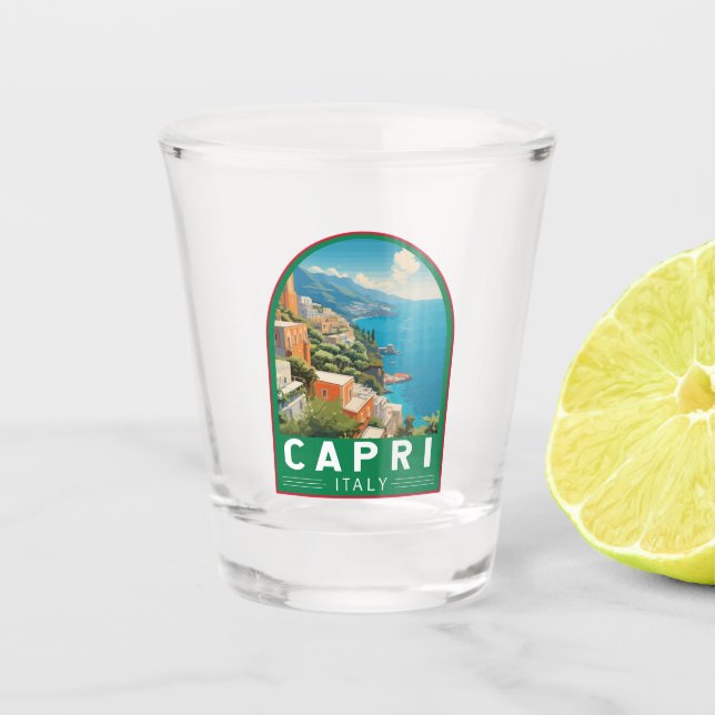 Verre A Shot Capri Italie Travel Art Vintage (Devant)