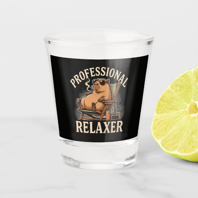 Verre A Shot Capybara Drôle Relaxologue Professionnel (Devant)