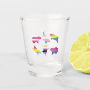 Verre A Shot Capybara LGBTQ Rainbow Water Pig Transgenre Pride