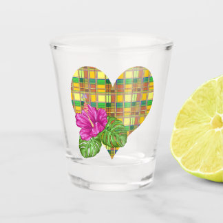 Verre A Shot Caribbean Colorful Fabric Madras Tartan