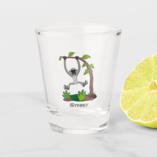 Verre A Shot Caricature de bande de gibbon joyeux