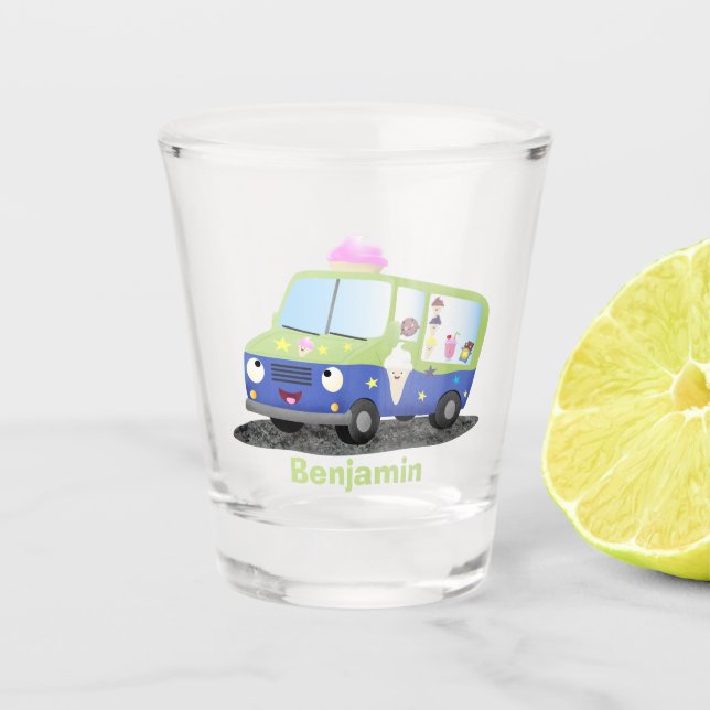 Verre A Shot Caricature de camion de glace joli (Devant)
