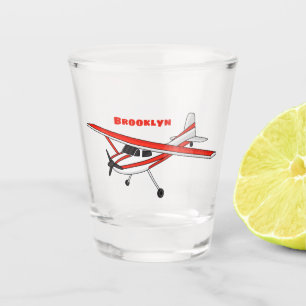 Verre A Shot Caricature de l'avion à train de vélo