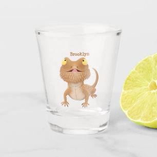 Verre A Shot Caricature de lézard de dragon à barbe
