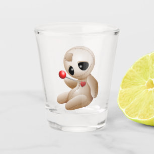 Verre A Shot Caricature de poupée vaudou en amour