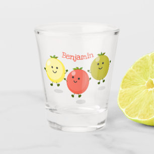 Verre A Shot Caricature de tomates cerises mûres