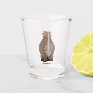 Verre A Shot Caricature en élasmère de rhinocéros laineux