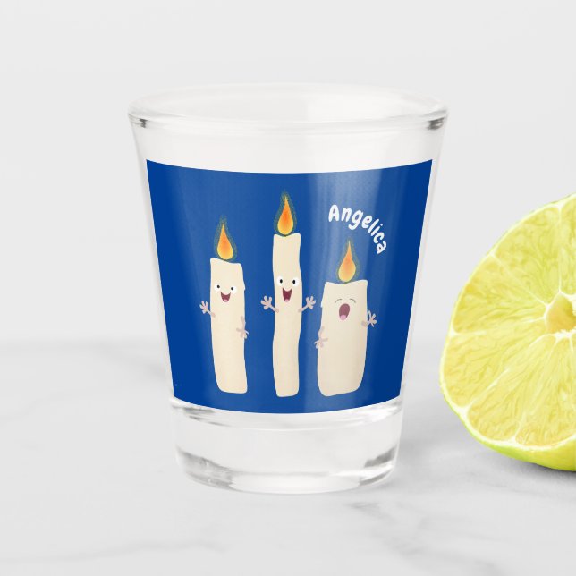 Verre A Shot Caricature en trois chandelles mignonnes (Devant)
