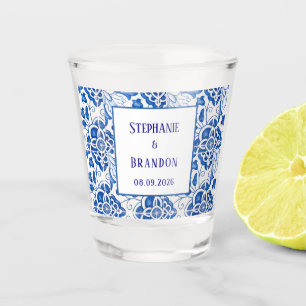 Verre A Shot Carreaux portugais Mariage méditerranéen bleu