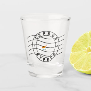 Verre A Shot Carte de Chypre, Timbre de passeport postal,