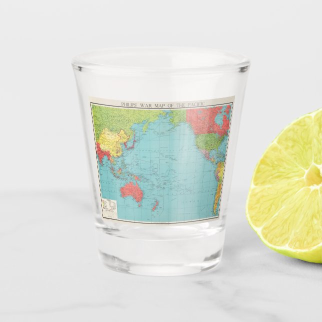 Verre A Shot Carte de guerre du Pacifique de Philips, 1945 (Devant)