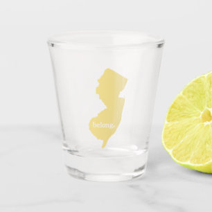 Verre A Shot Carte de l'État du Coeur du New Jersey Belong