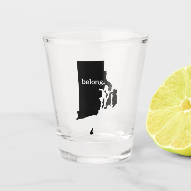 Verre A Shot Carte d'état de l'île Rhode Belong (Devant)