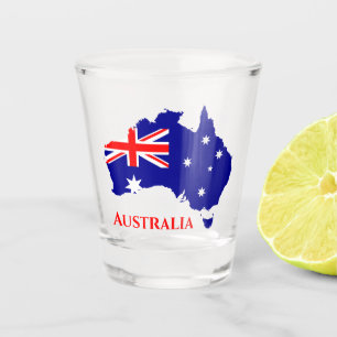 Verre A Shot Carte du drapeau australien