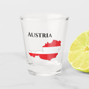 Verre A Shot Carte du drapeau autrichien