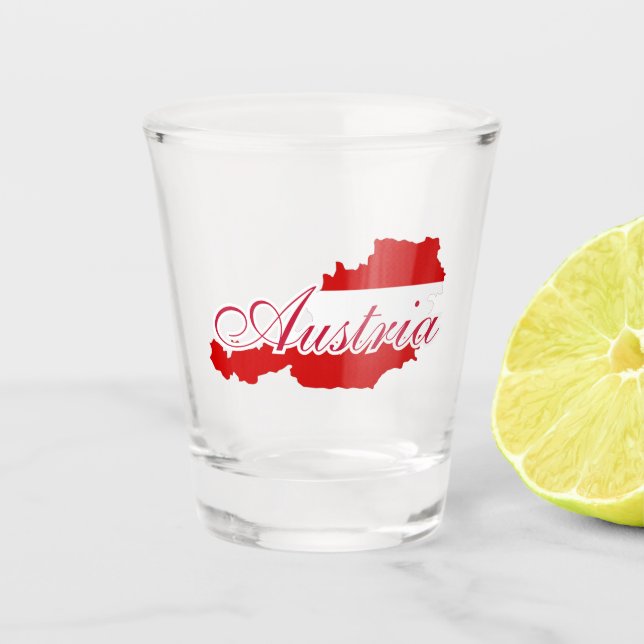 Verre A Shot Carte du drapeau autrichien (Devant)
